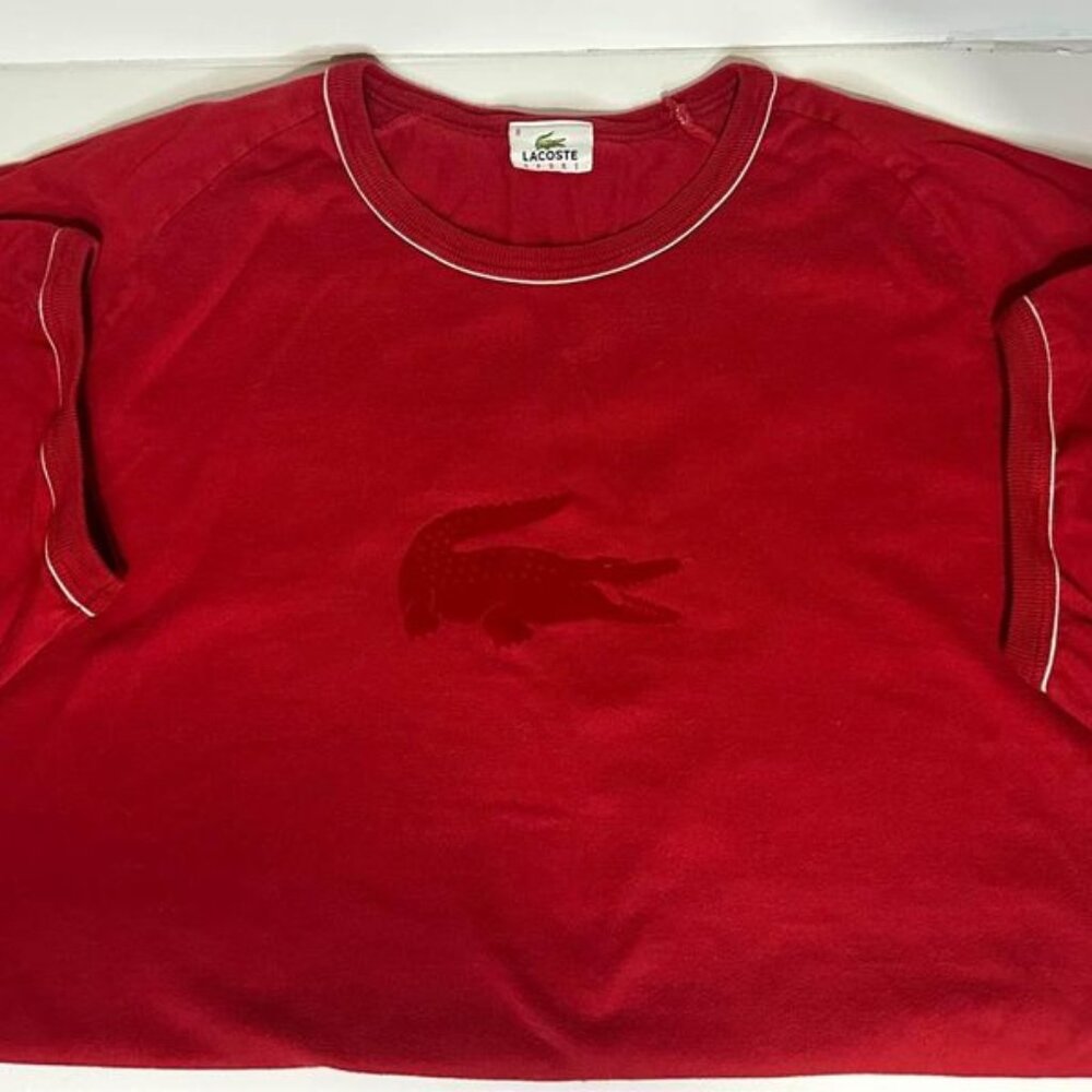 Vintage Red Lacoste Crocodile Men’s T-Shirt- Size 8